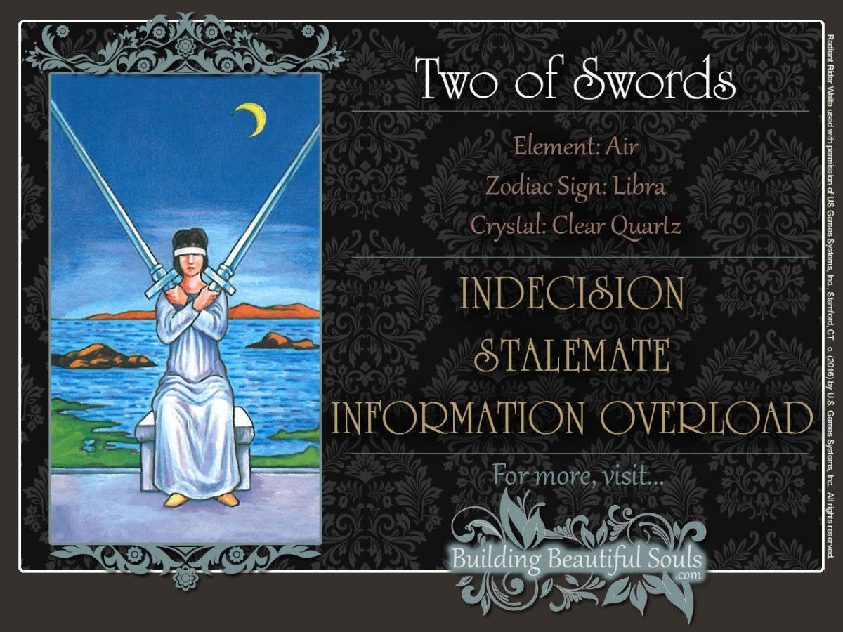 The Two Of Swords Tarot Card Meanings Tarot Reading